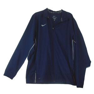 Nike Dri‎ Fit Men's L Blue Polyester Full Zip Basic Activewear Jacket Solid